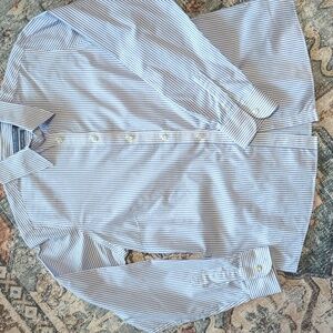 Ladies Forsyth Button Down Stripe Dress Shirt Size M